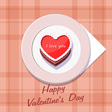 Vector. Valentine in the form of a cake on Valentines Day.