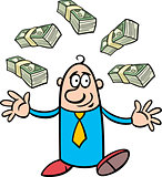 happy rich businessman cartoon