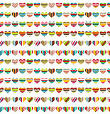 Seamless pattern made of small bright hearts