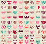 Seamless vintage pattern with hearts
