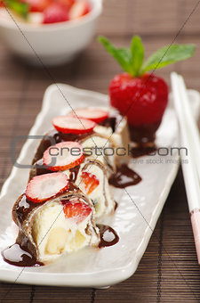 sweet rolls with strawberries