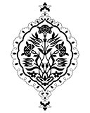 black artistic ottoman seamless pattern series sixty six version