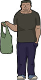 Man with Cloth Shopping Bag