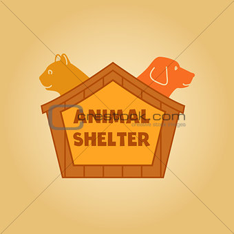 Vector icon logo for an animal shelter.