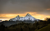 Watzmann at sunset, Berchtesgadener Land, Germany