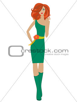 Fashionable redhead women