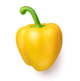 Big fresh yellow pepper Isolated over white background