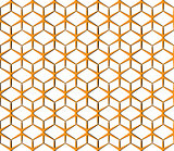 Vector seamless abstract background. Orange volumetric grid