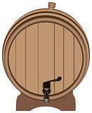Wooden barrel with a tap