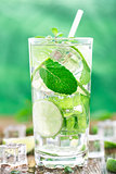 Cocktail with lime and mint