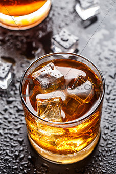 Glass with alcoholic drink