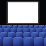 cinema with blue curtain