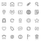 Mail line icons on white background