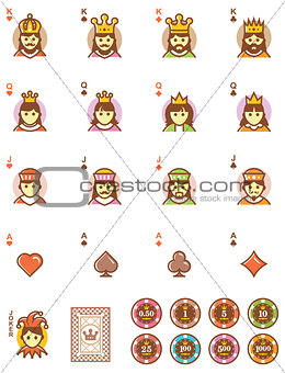 Vector playing cards elements set