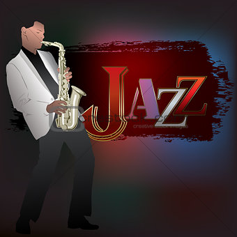 abstract music illustration with saxophone player