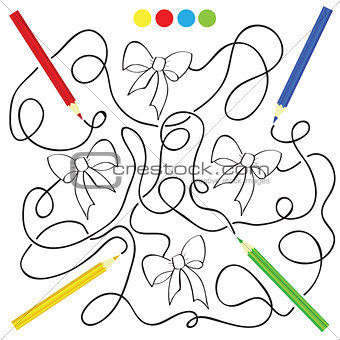maze game and coloring activity page for kids
