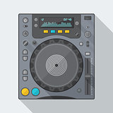 flat style dj cd player icon with shadow