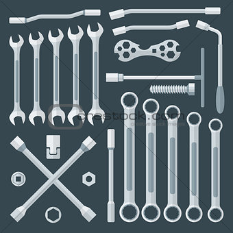 flat style various wrench set