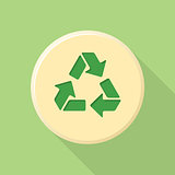 flat style recycle sign icon with shadow