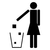 Woman throwing trash ecology