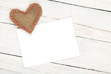 Photo frame or greeting card and handmaded valentines day hearts