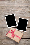 Photo frame cards and gift box with ribbon