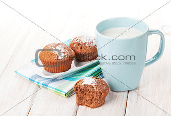 Cup of milk and cookies