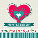 Template Valentine greeting card, vector