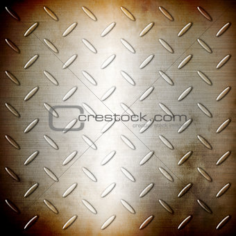 Rusty steel diamond brushed plate background texture
