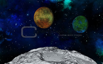 Abstract 3D space scene