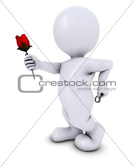 Morph man with rose and ring