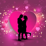 Couple on a heart background