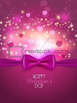 Valentine's Day background with ribbon
