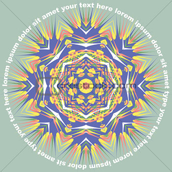 Mandala Round Pattern With Text Vector
