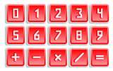 Red Numeric Button Set