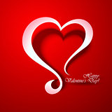 Happy Valentine's Day Greeting Card on red background