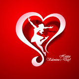 Happy Valentine's Day Greeting Card on red background