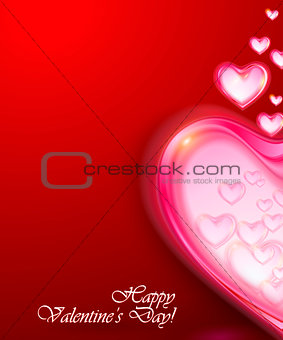 Valentine's Day Greeting Card on red background