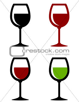glossy wine glasses set