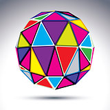 Vector dimensional modern abstract object, 3d disco ball isolate