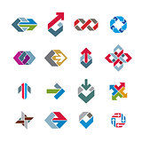 Abstract unusual vector icons set, creative symbols collection, 