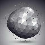 3D mesh modern stylish abstract background, origami rounded face