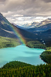 Scenic mountain view of Peyto lake, Canadian Rockies