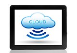 wireless cloud-computing connection on digital tablet pc