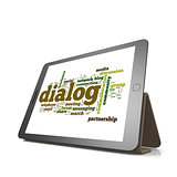 Dialog word cloud on tablet