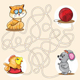 Cartoon Vector Illustration of Education Maze