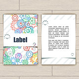 Card with Colorful Background Bector Gears