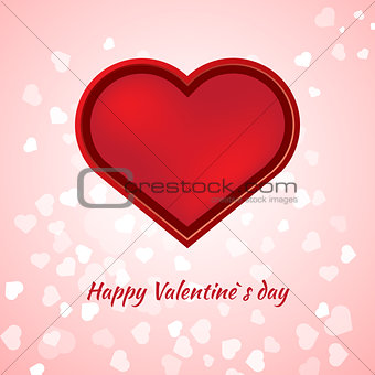 Valentines day card on pink background