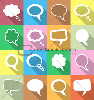 Colorful speech and thought bubbles