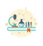 Flat icon of objects chemical laboratory